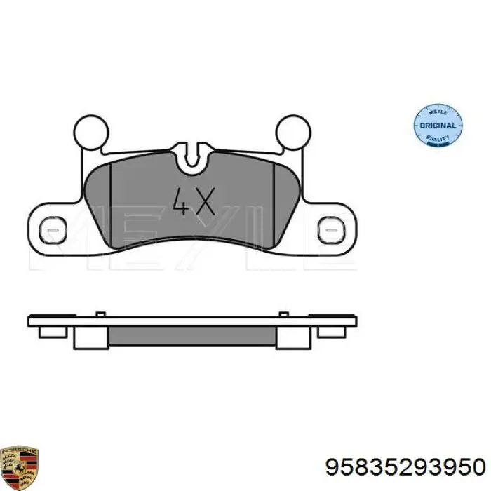 Колодки гальмові задні, дискові 95835293950 Porsche