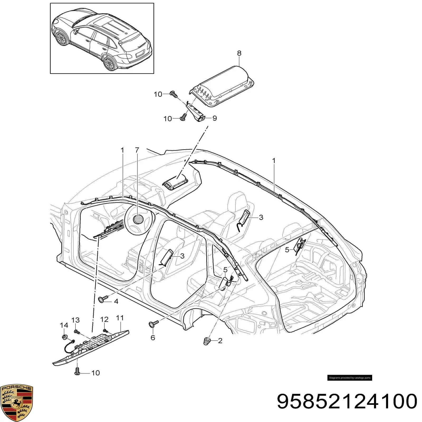 95852124103 Porsche Подушка сидіння водія (і переднього сидіння)