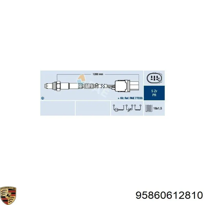 Купити 95860612810 Porsche Лямбдазонд, датчик кисню до каталізатора