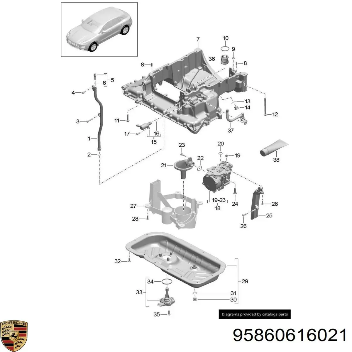  Porsche 95860616021 ціна, від 270.18 USD