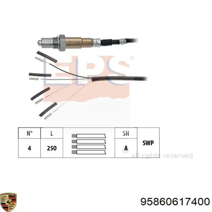 Купити 95860617400 Porsche Лямбда-зонд, датчик кисню після каталізатора