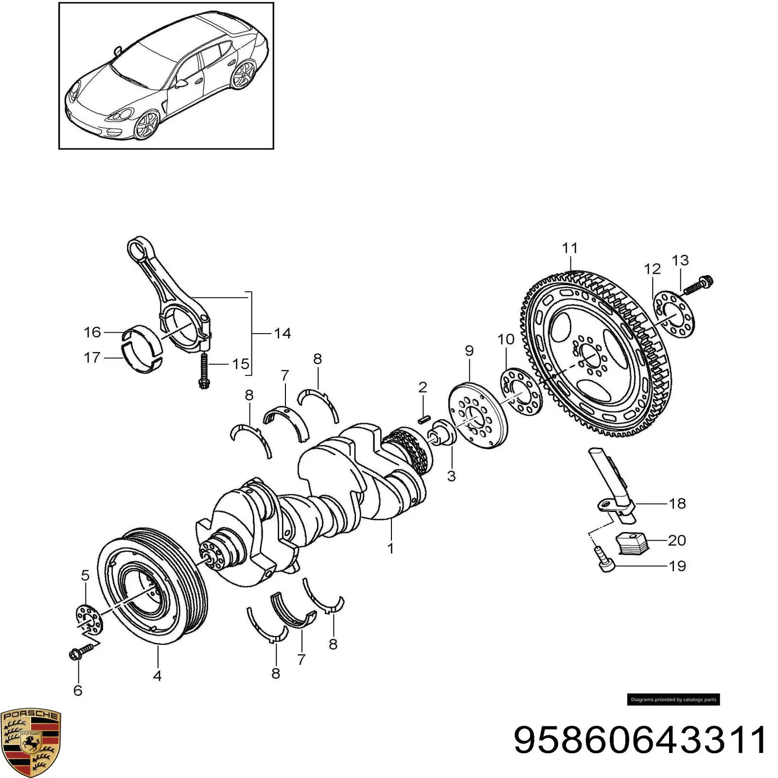 Датчик коленвала 95860643311 Porsche