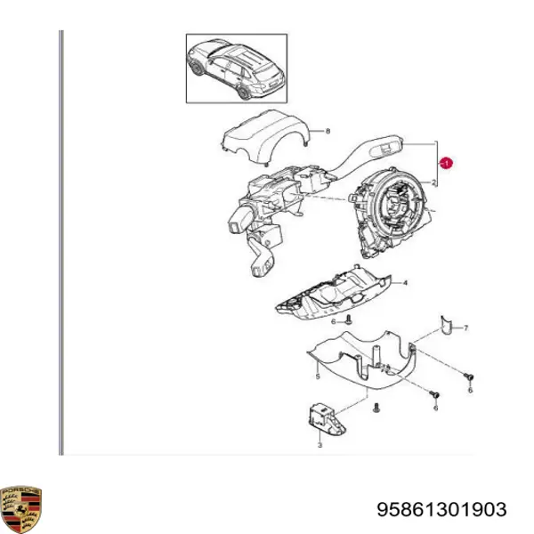 95861301903 Porsche Перемикач підрульовий