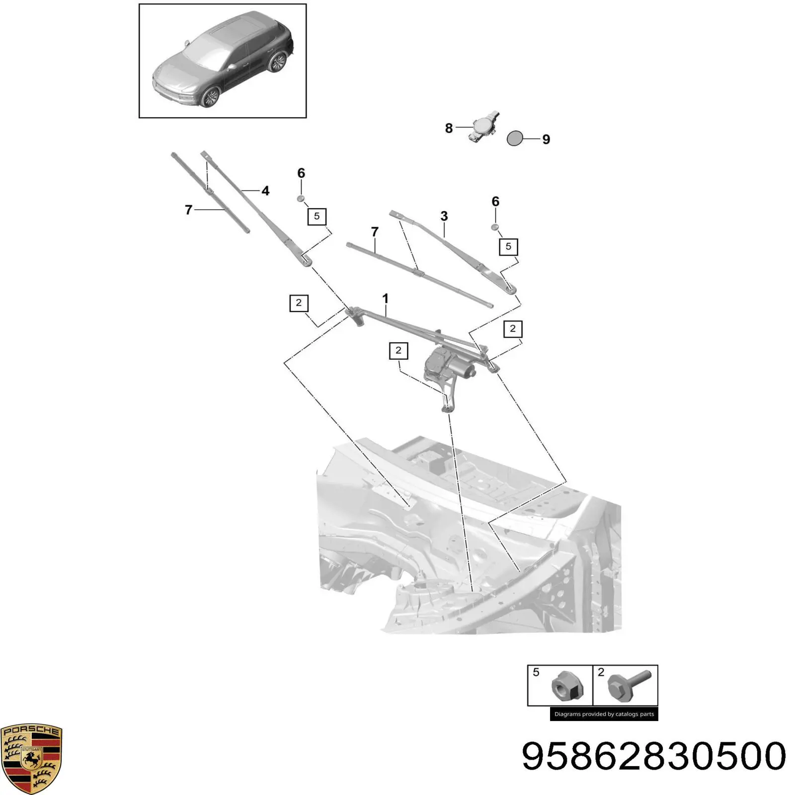  Porsche 95862830500 ціна, від 6.36 USD