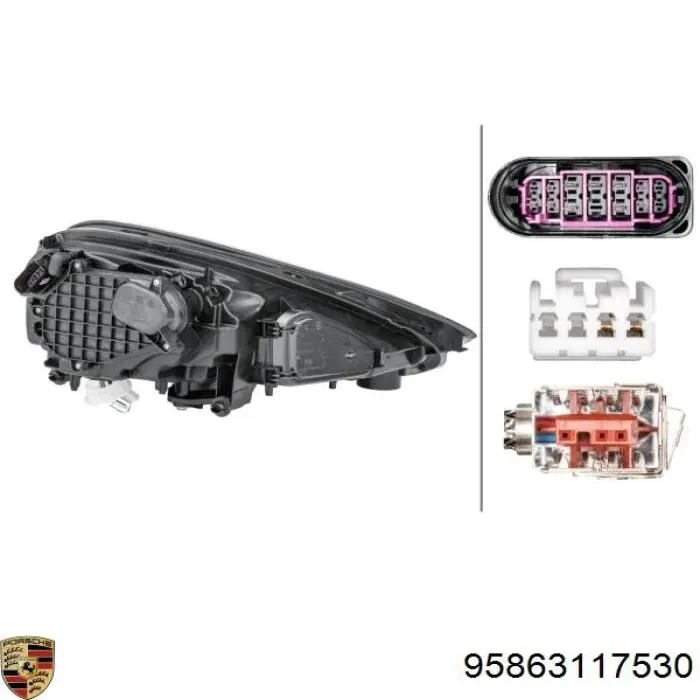 Купити 95863117530 Porsche Основна фара в зборі ліва