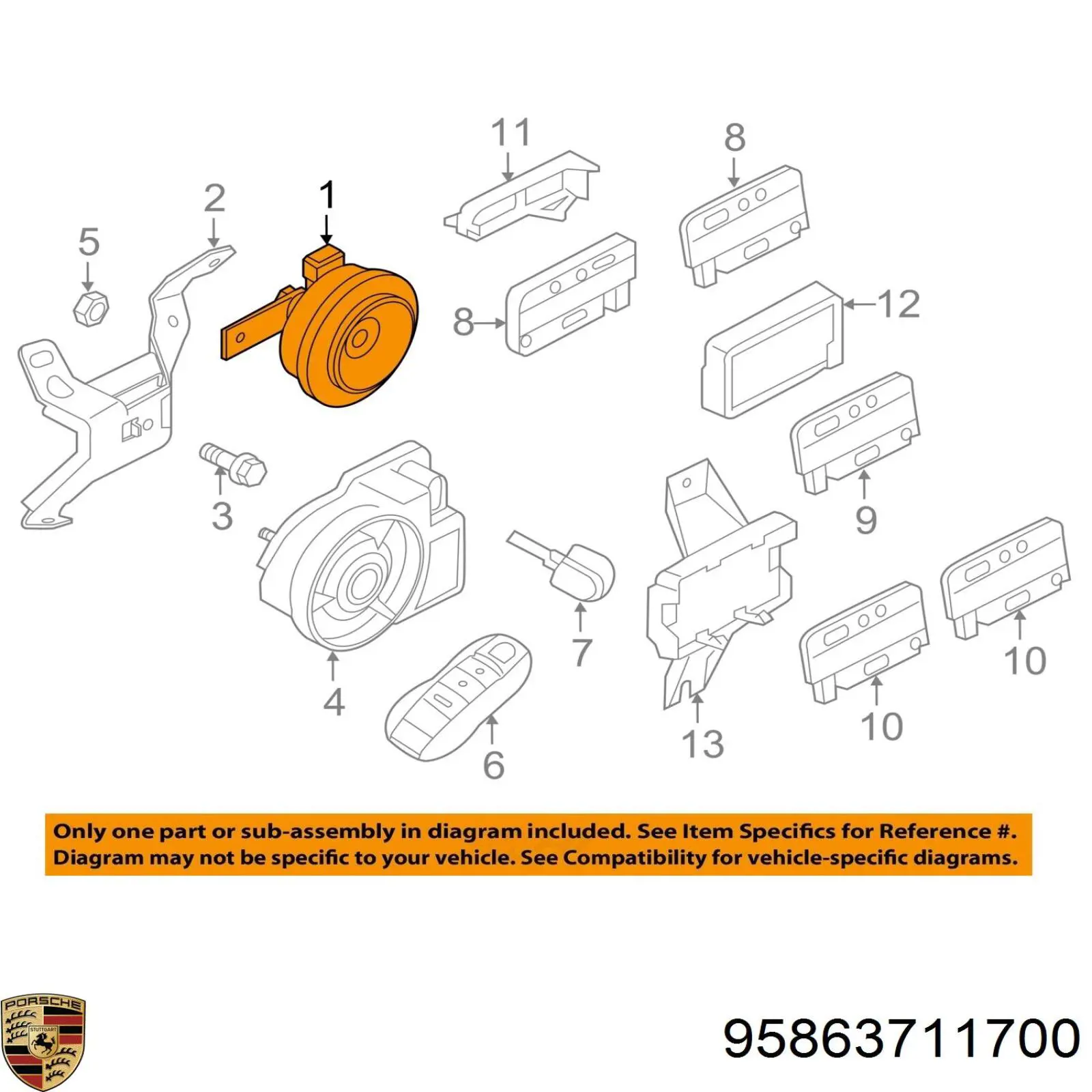 95863711700 Porsche Сигнали звукові