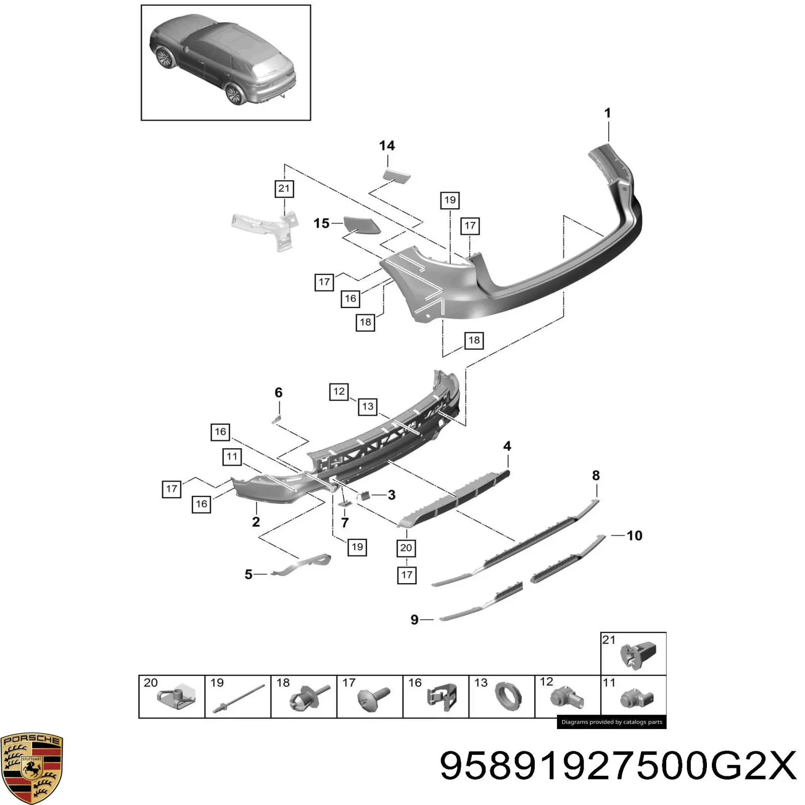 Porsche 95891927500G2X ціна, від 266.89 USD
