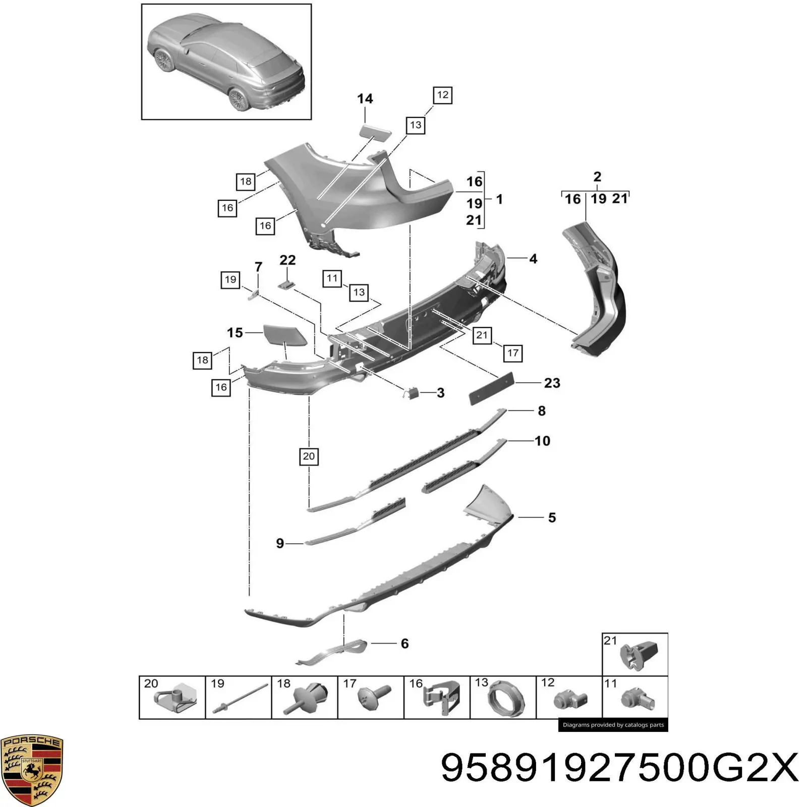 Купити 95891927500G2X Porsche 