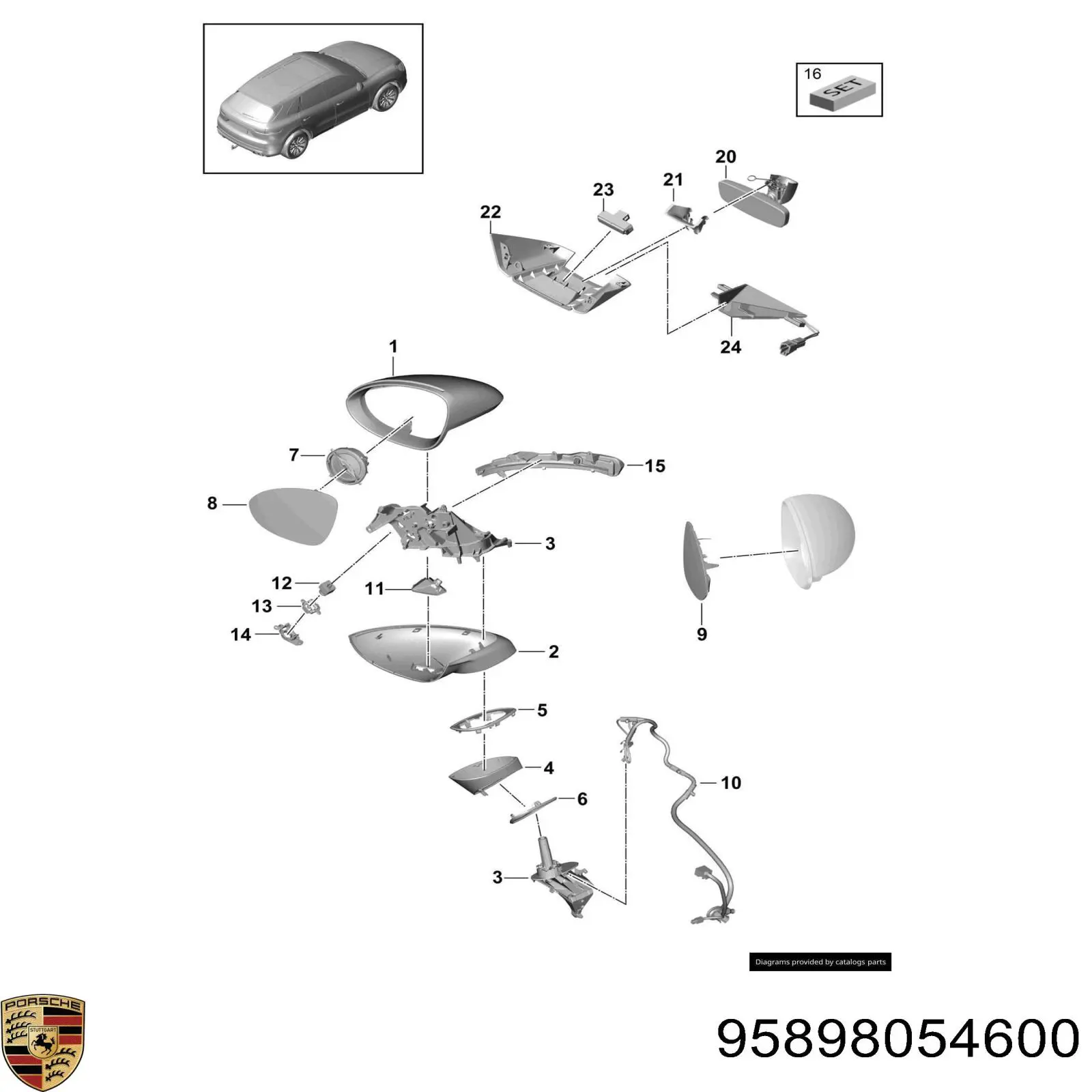 95898054600 Porsche Камера заднього виду