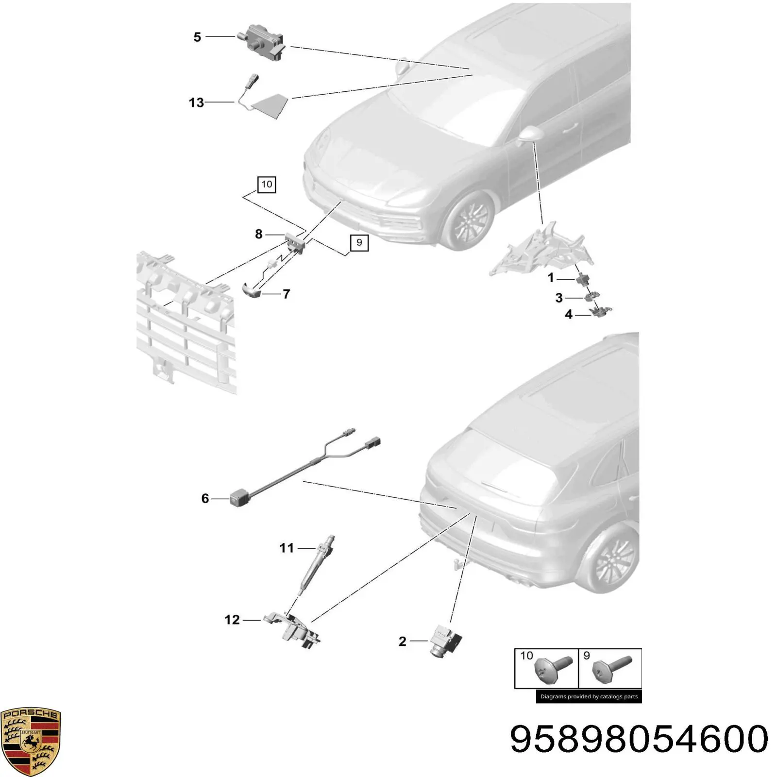 Камера системи забезпечення видимості Porsche 95898054600 ціна, від 314.92 USD