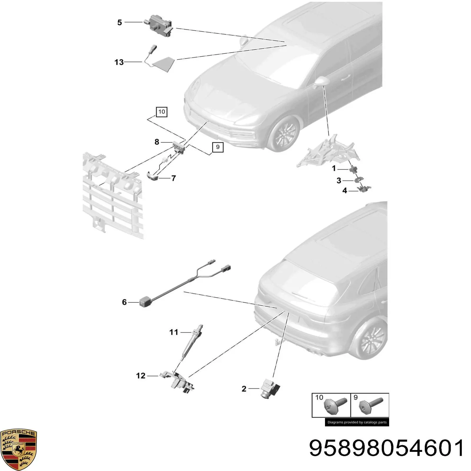 95898054601 Porsche Камера заднього виду