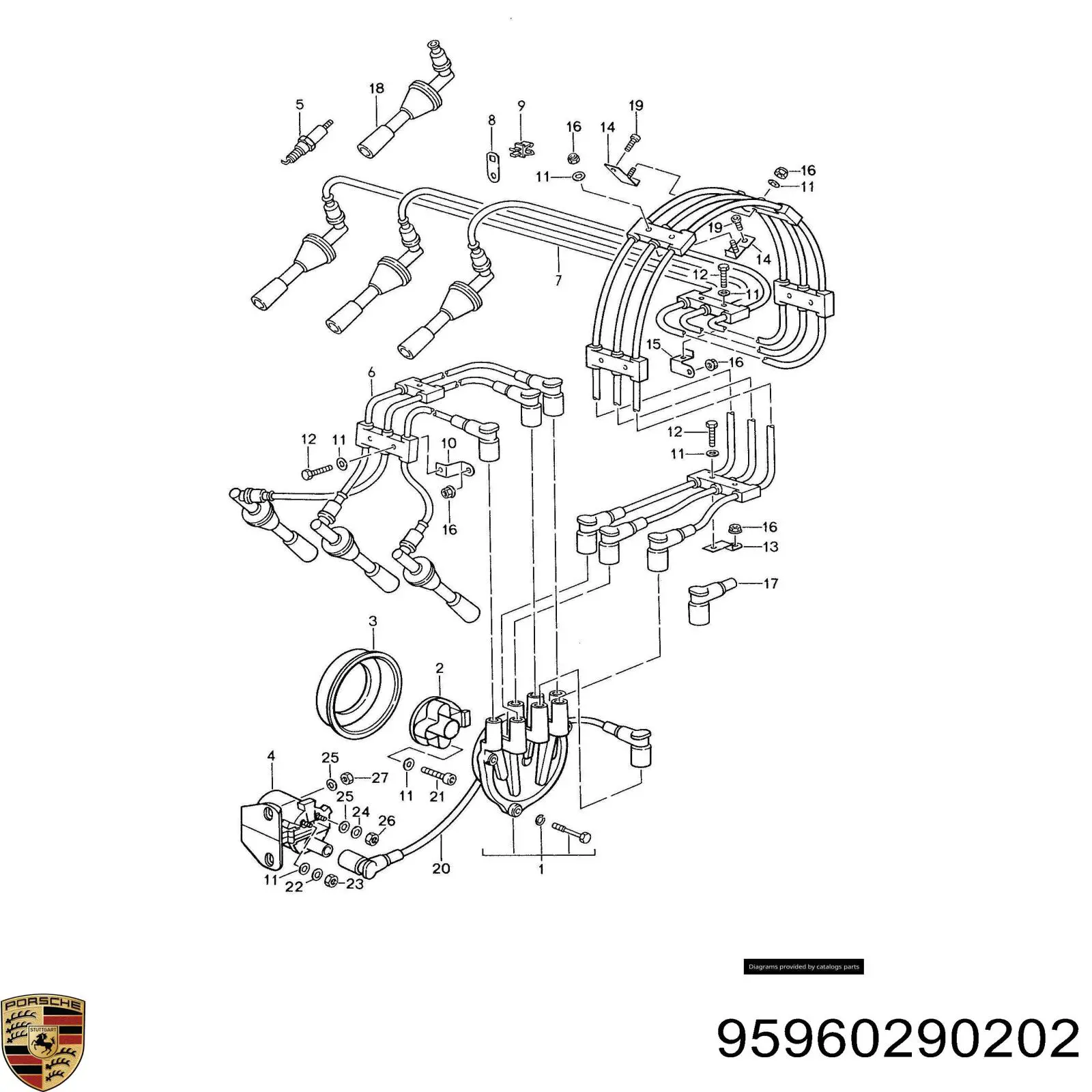 Бігунок (ротор) розподільника запалювання 95960290202 Porsche