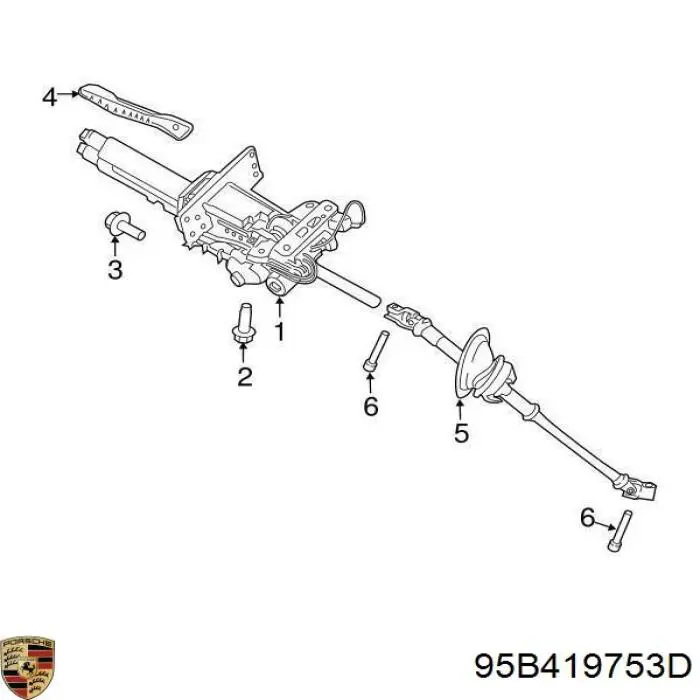 Вал рульової колонки, нижній 95B419753D Porsche