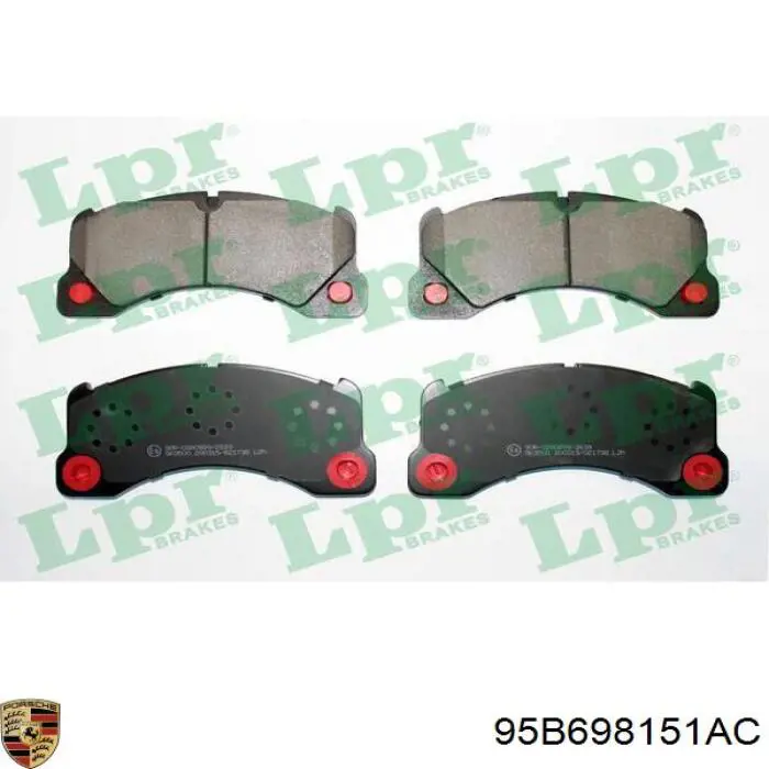 Передні тормозні колодки 95B698151AC Porsche