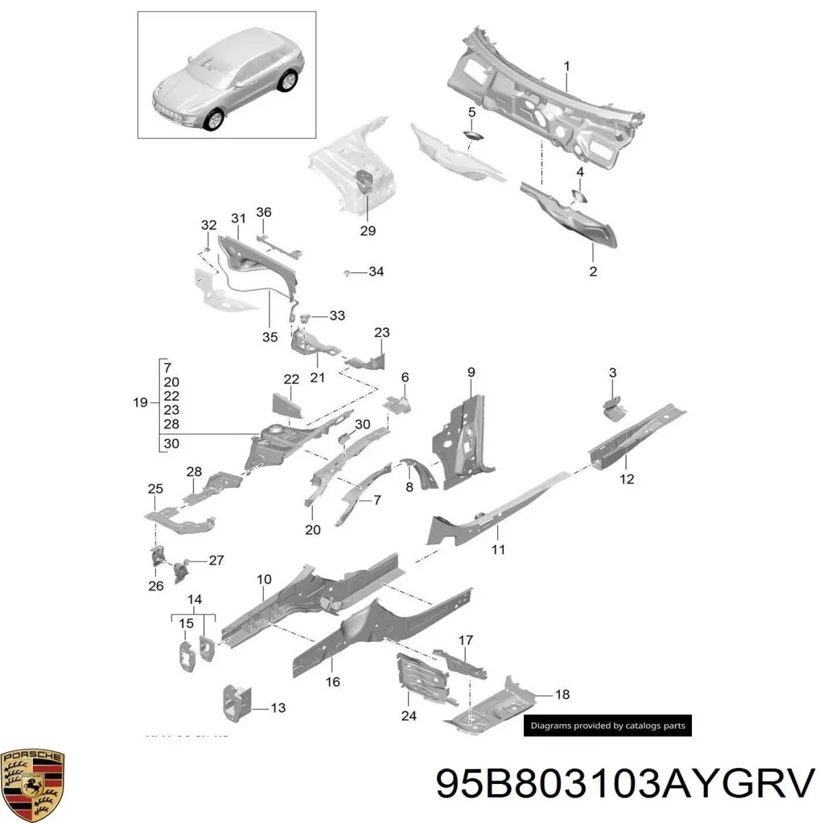 95B803103AYGRV Porsche 