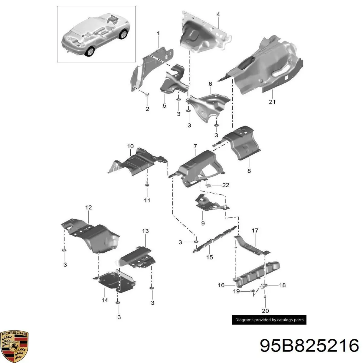  Porsche 95B825216 ціна, від 21.46 USD