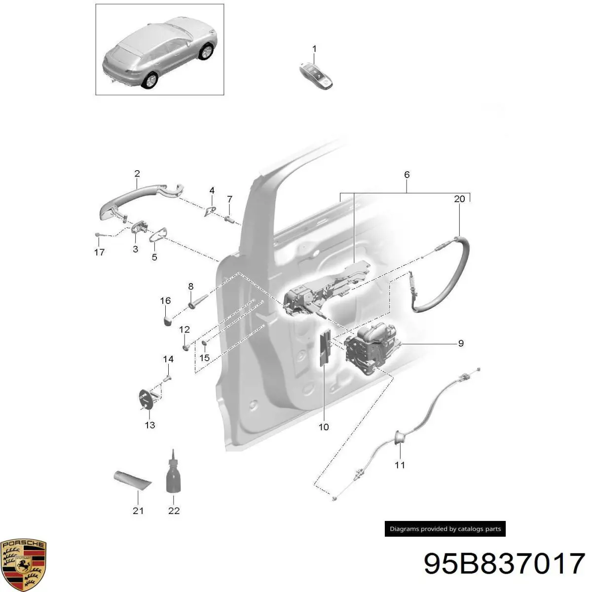 Купити 95B837017 Porsche 