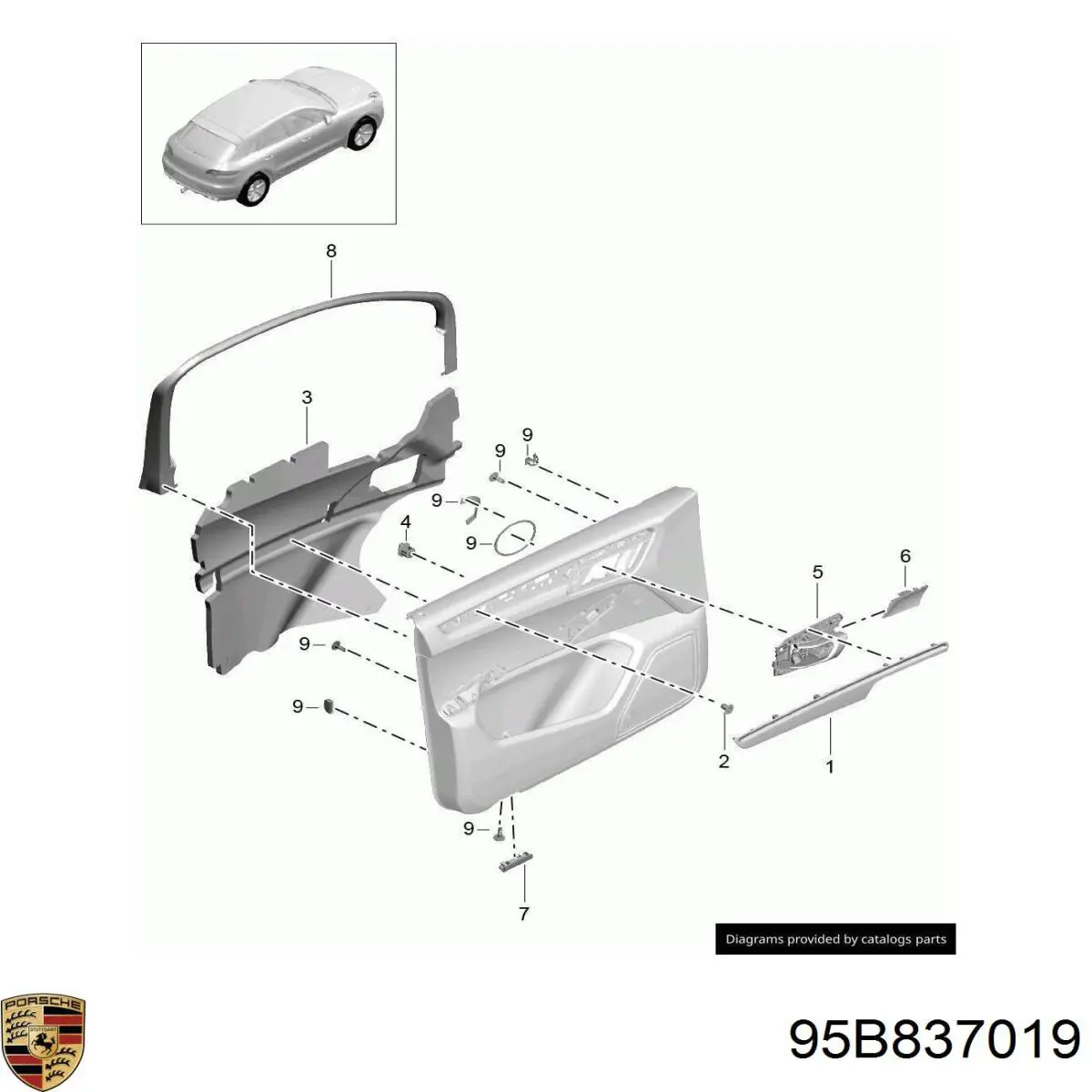 95B837019 Porsche 