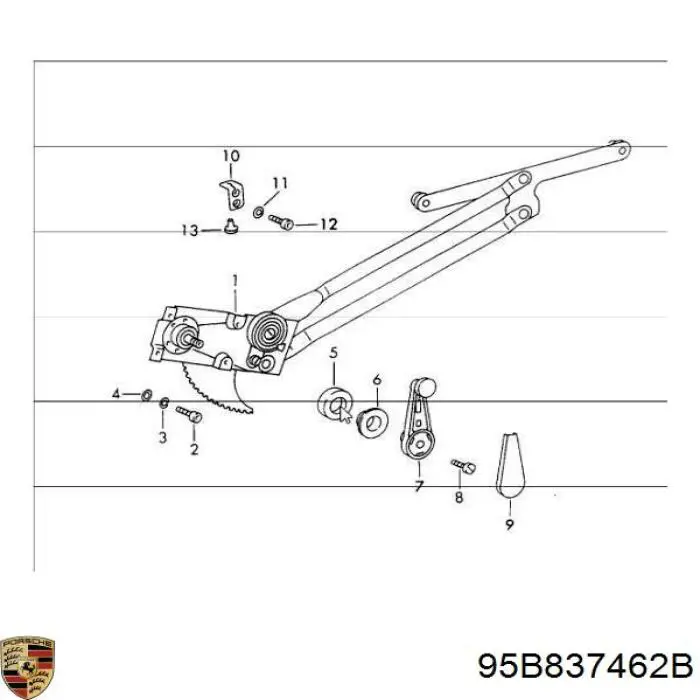 Склопідйомник (механізм переміщення скла) Porsche 95B837462B ціна, від 75.99 USD