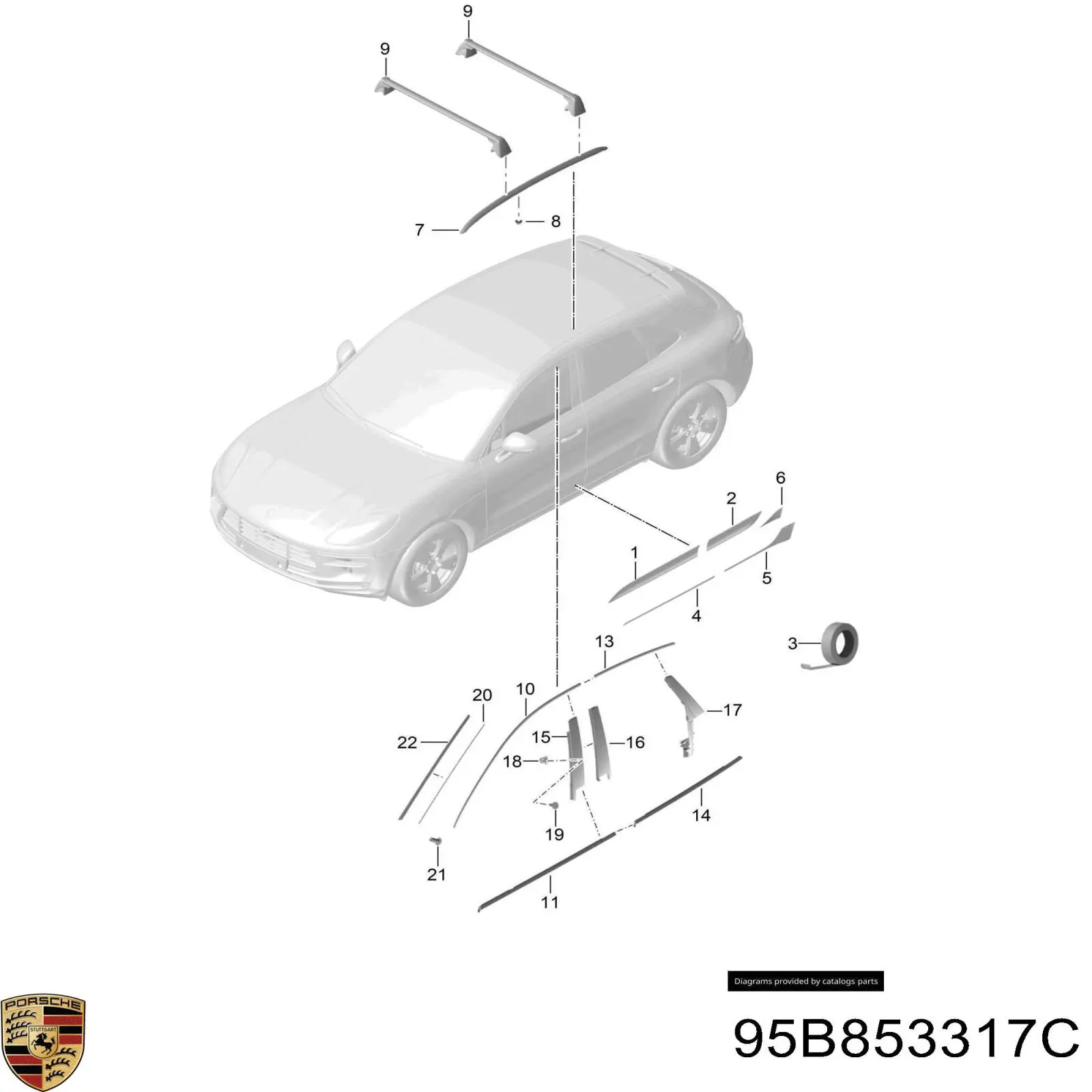  Porsche 95B853317B ціна, від 19.00 USD