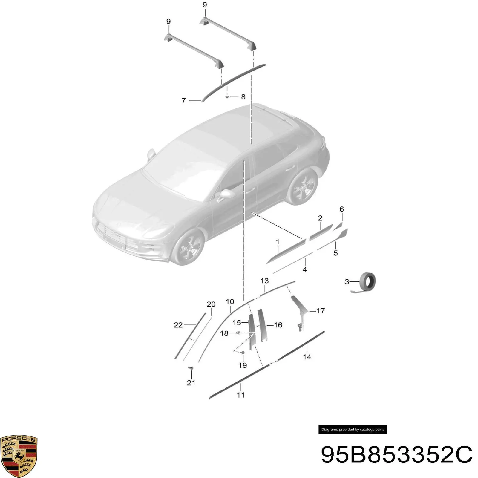  Porsche 95B853352C ціна, від 19.00 USD