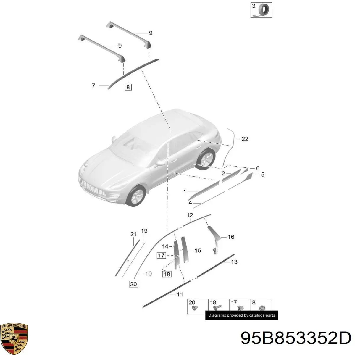  Porsche 95B853352D ціна, від 19.00 USD