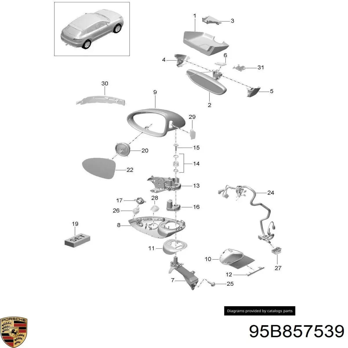  Porsche 95B857539 ціна, від 152.03 USD