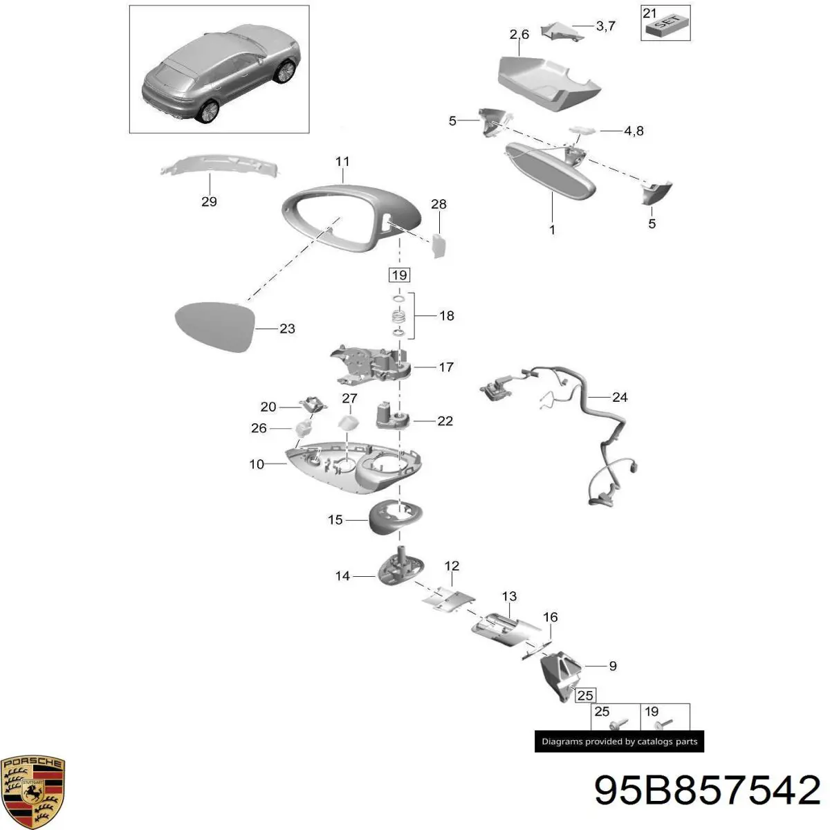 Porsche 95B857542 ціна, від 214.24 USD