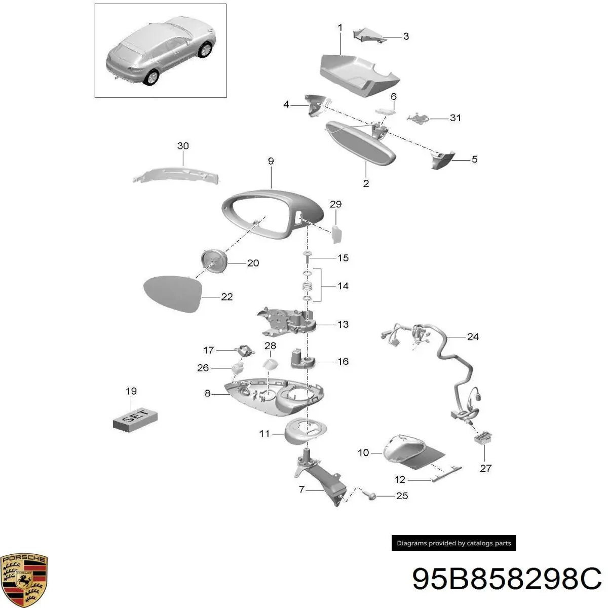  Porsche 95B858298A ціна, від 136.76 USD