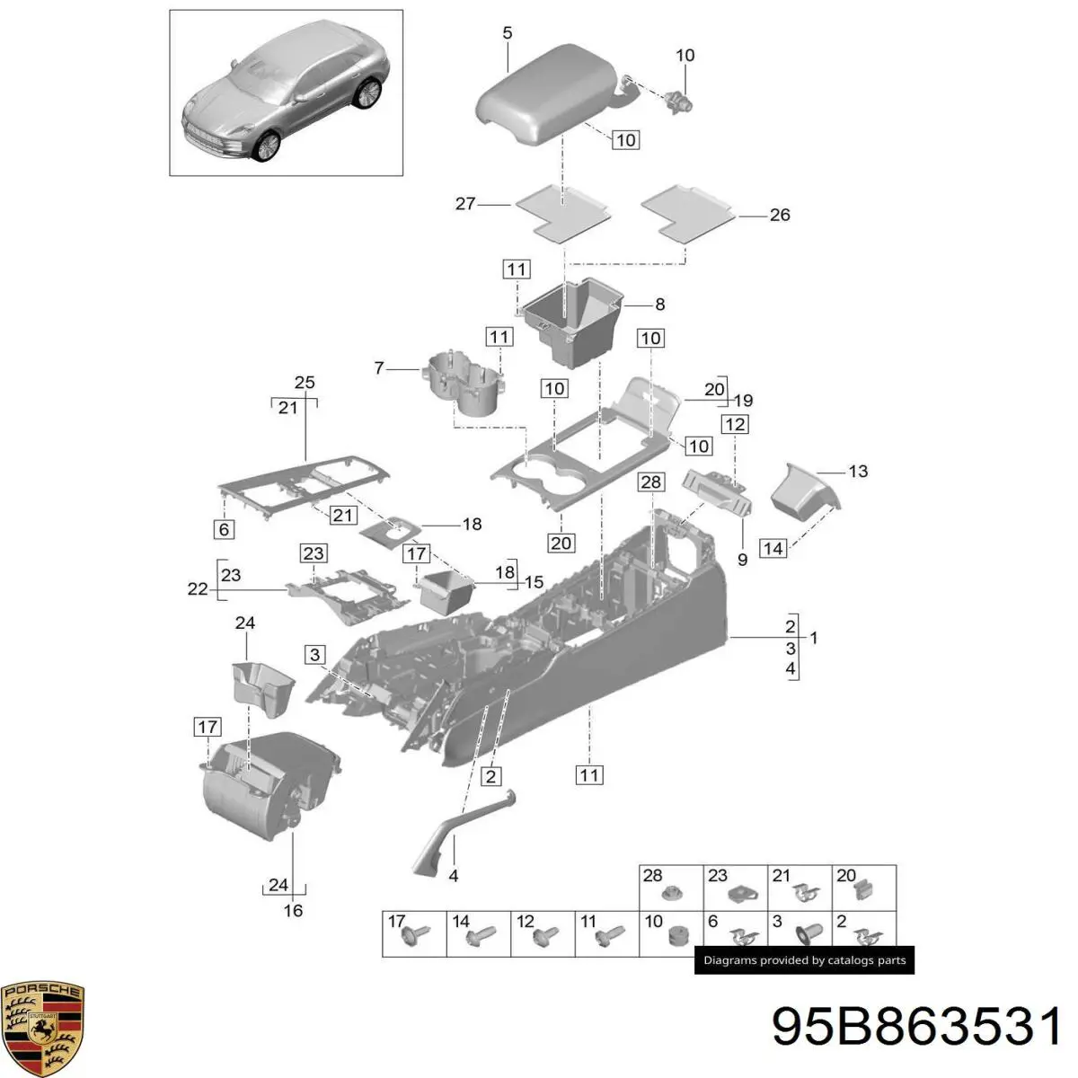  Porsche 95B863531 ціна, від 15.24 USD