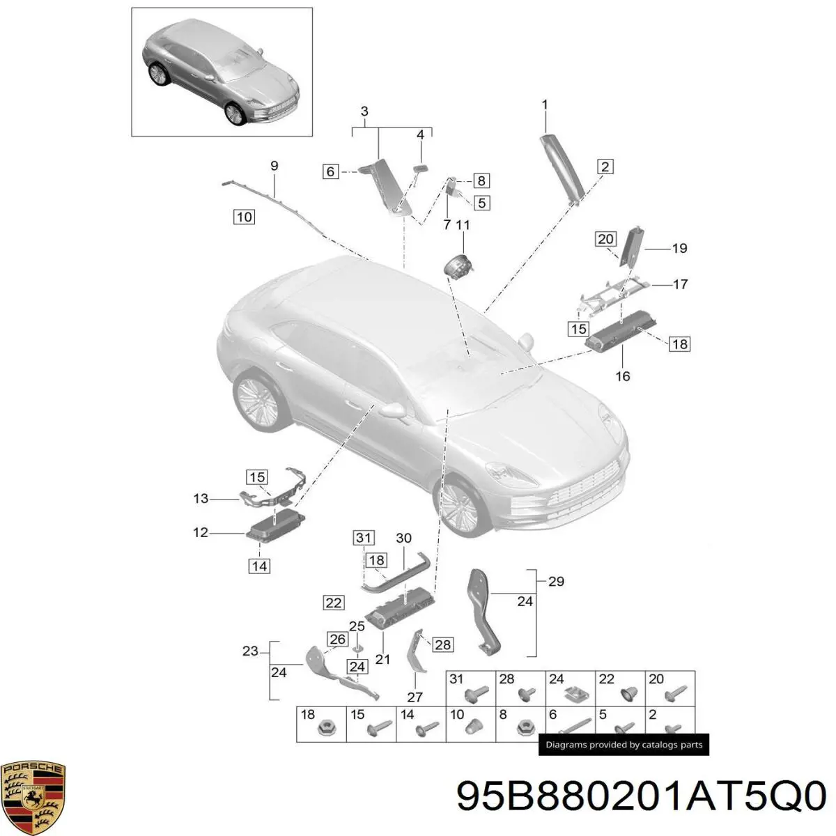  95B880201BH5Q0 Porsche