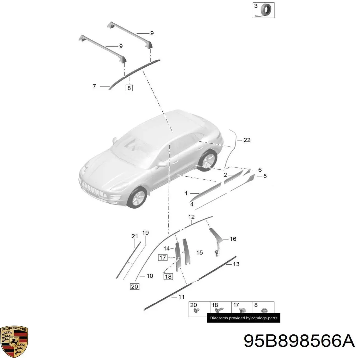  Porsche 95B898566A ціна, від 95.85 USD