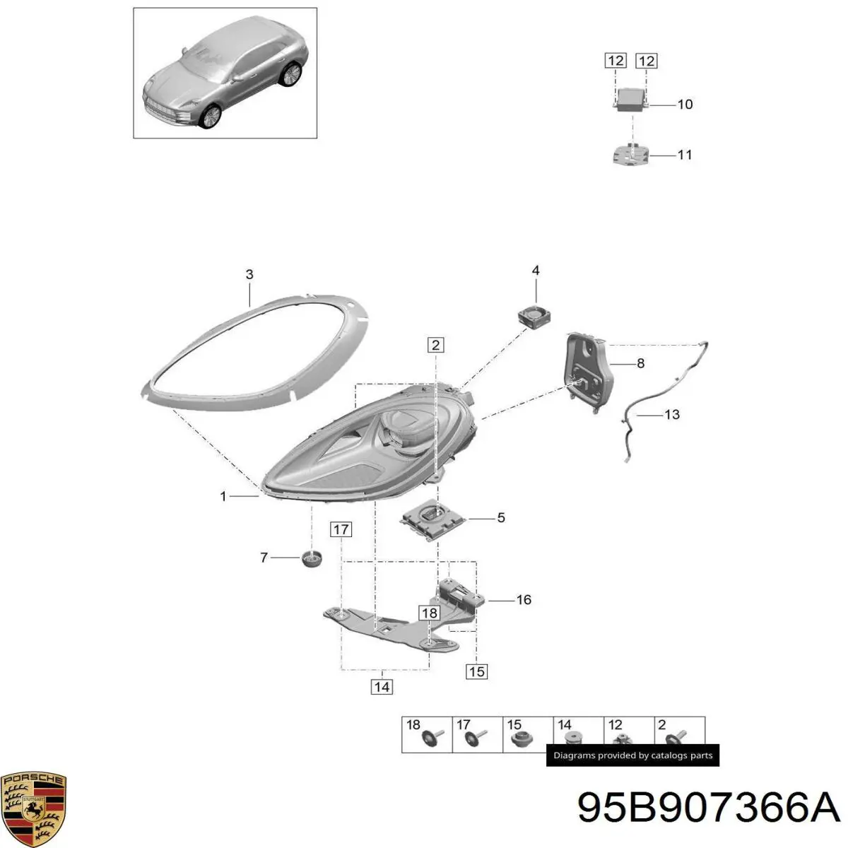 Купити 95B907366 Porsche 