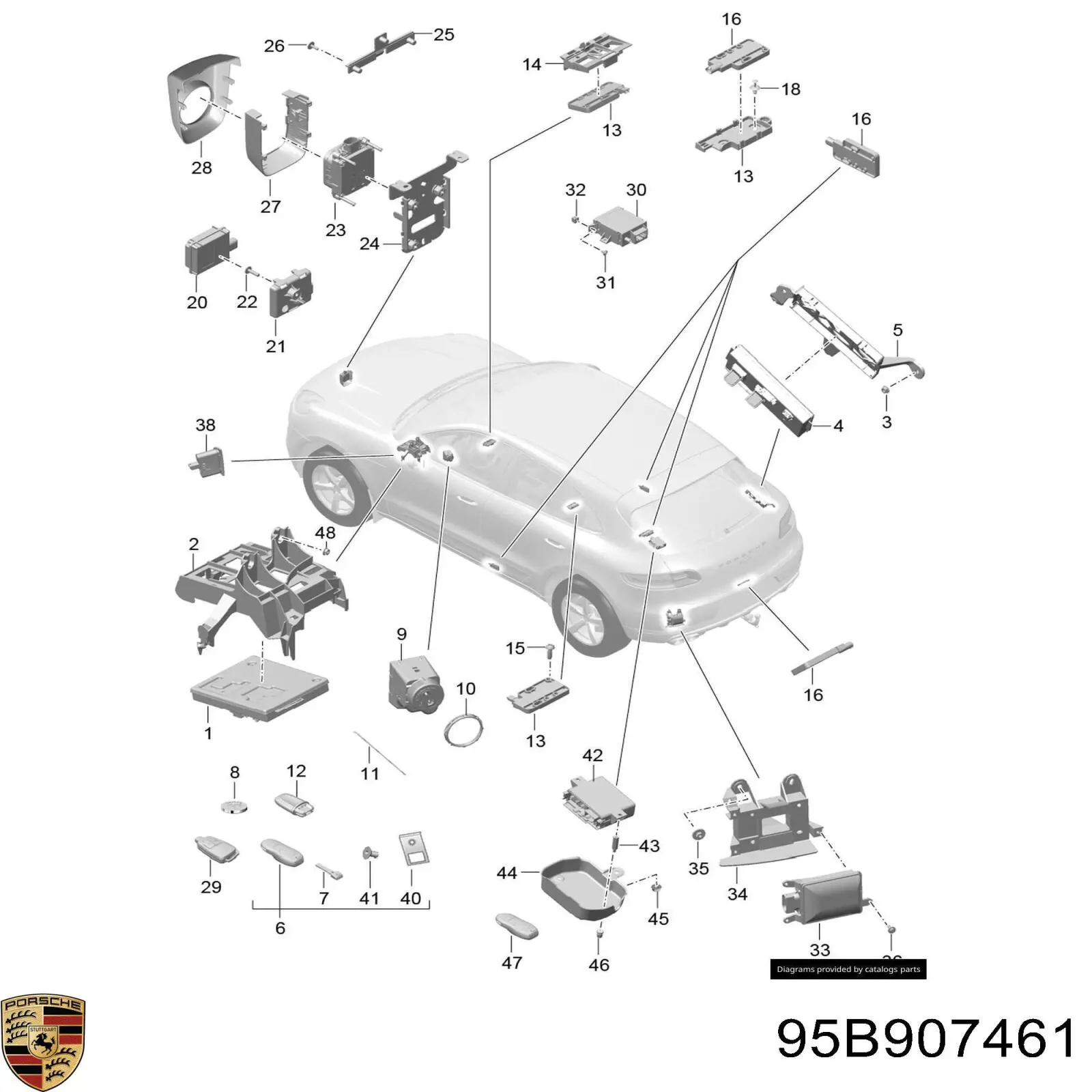 95B907461D Porsche 