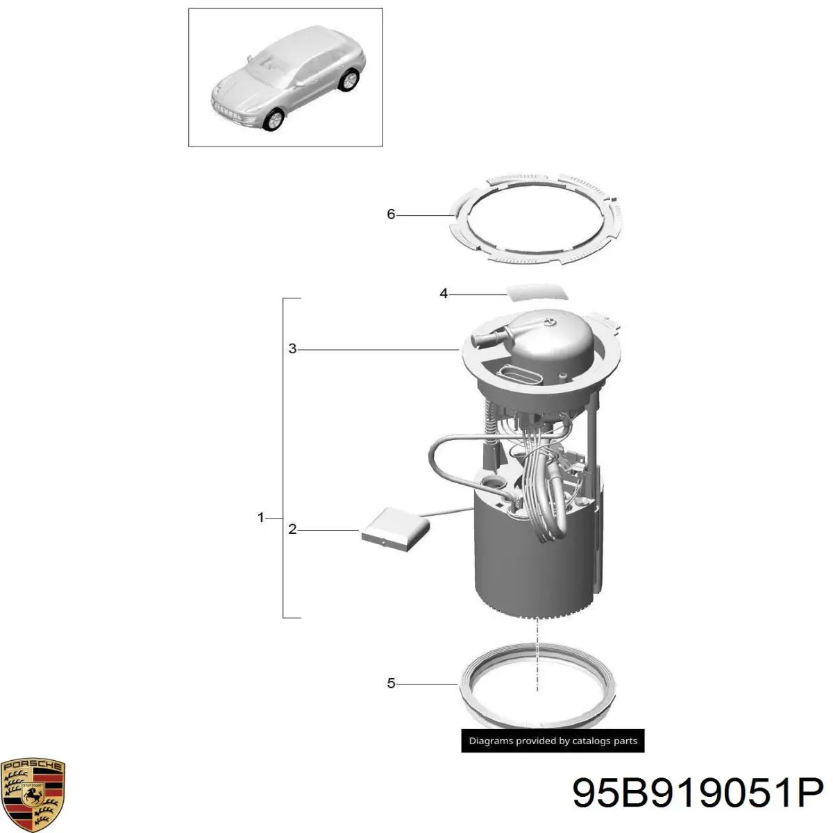 95B919051P Porsche Електробензонасос