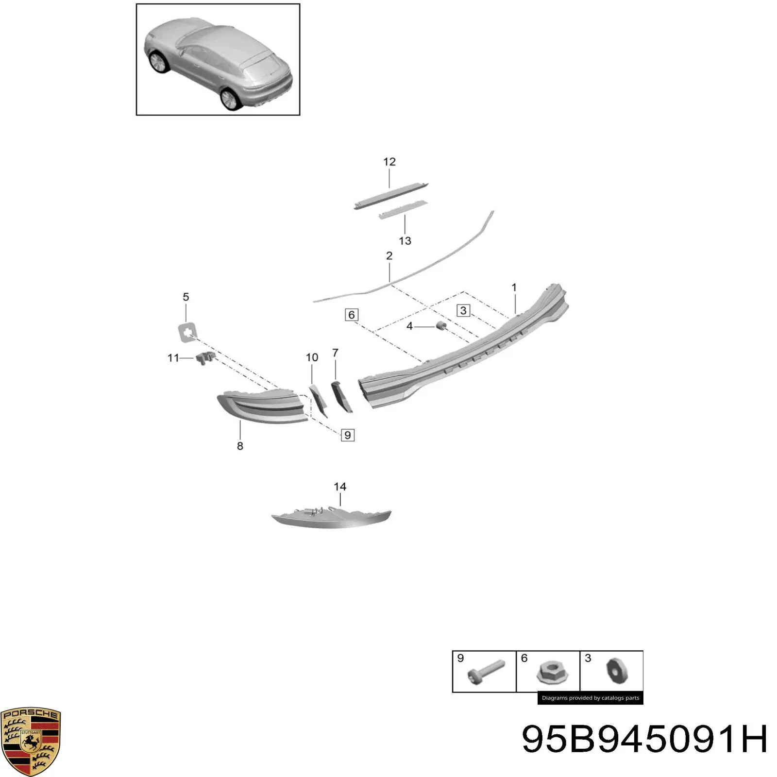 Ліхтар задній лівий, зовнішній 95B945091Q Porsche