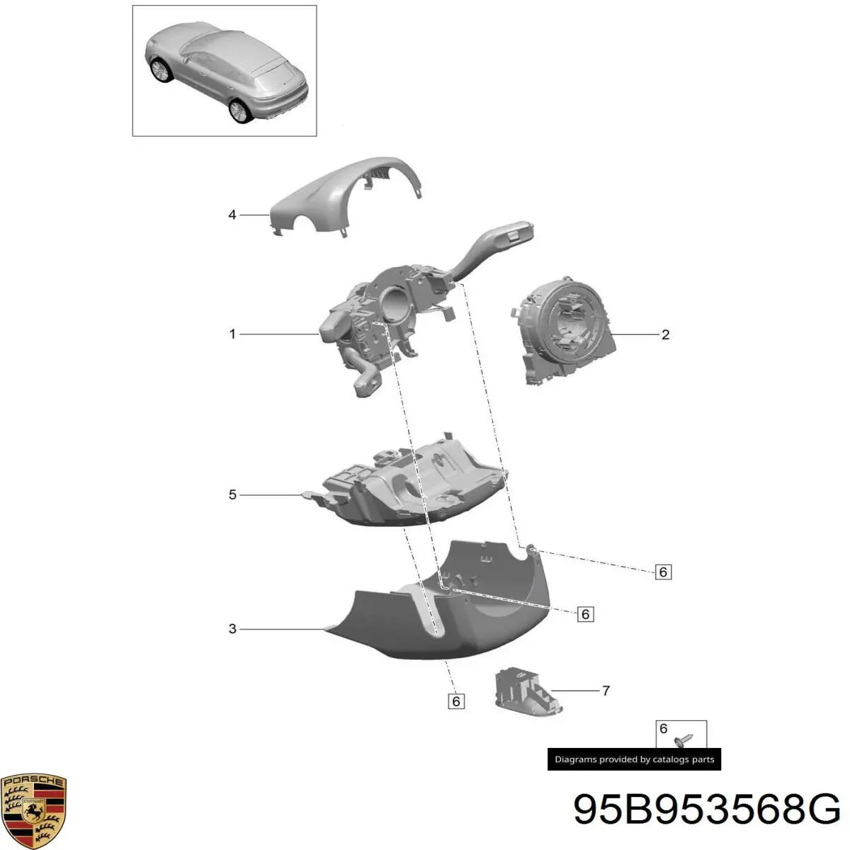 95B953568G Porsche Шлейф Airbag