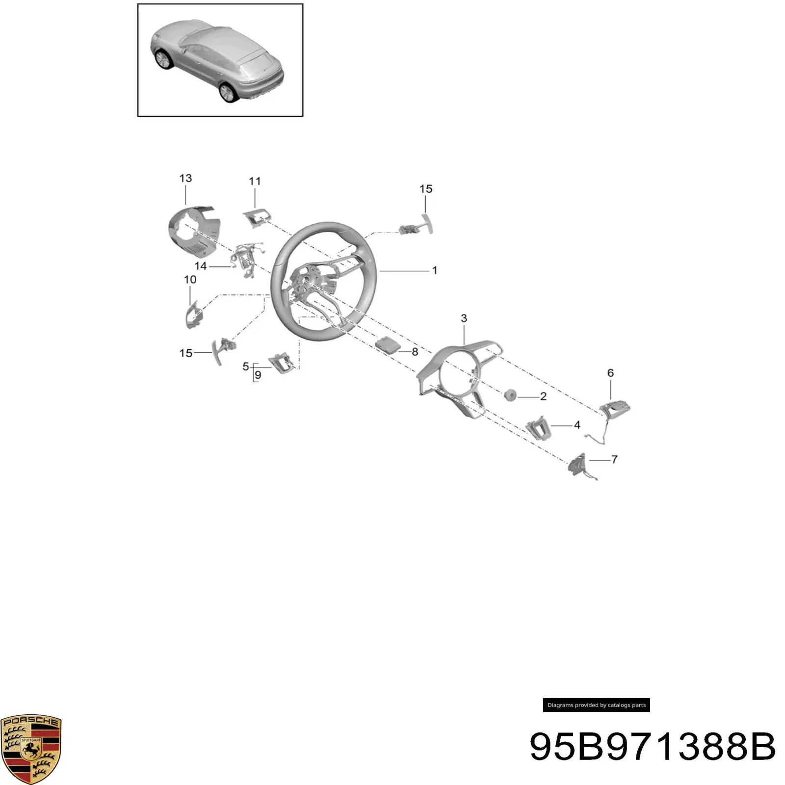 Porsche 95B971388B ціна, від 171.27 USD
