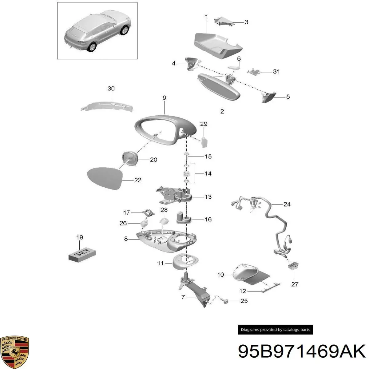  95B971469AK Porsche