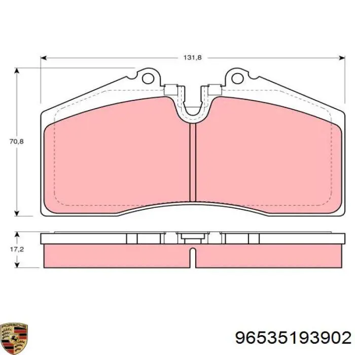 Гальмівні колодки Porsche 96535193902 ціна, від 31.84 USD