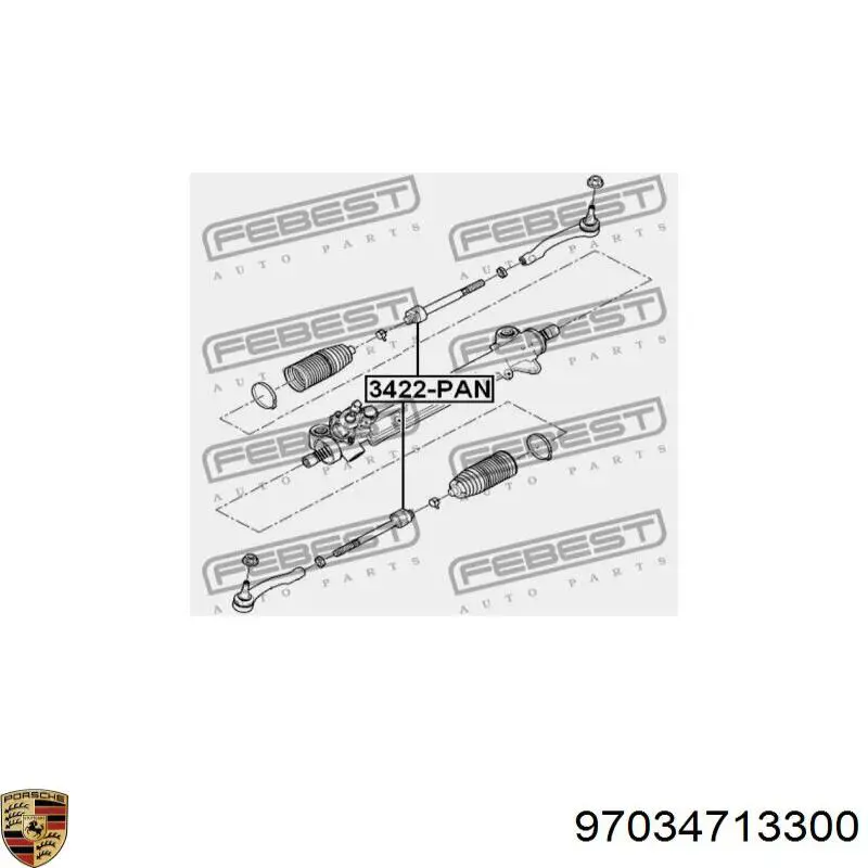 97034713300 Porsche Тяги кермові
