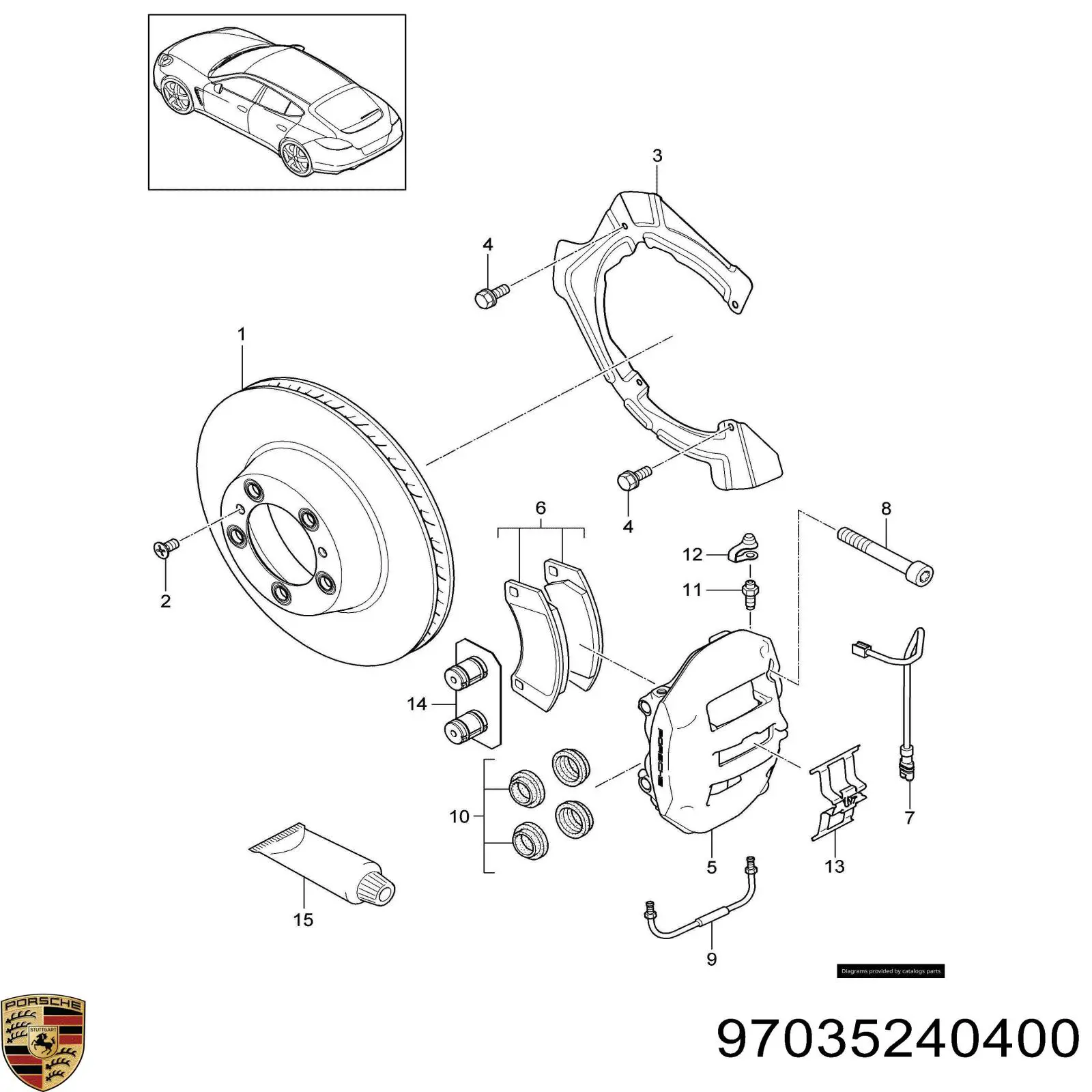 Диск гальмівний задній 97035240400 Porsche