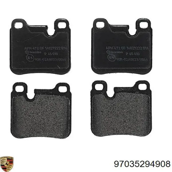 Задні гальмівні колодки Porsche 97035294908 ціна, від 54.62 USD