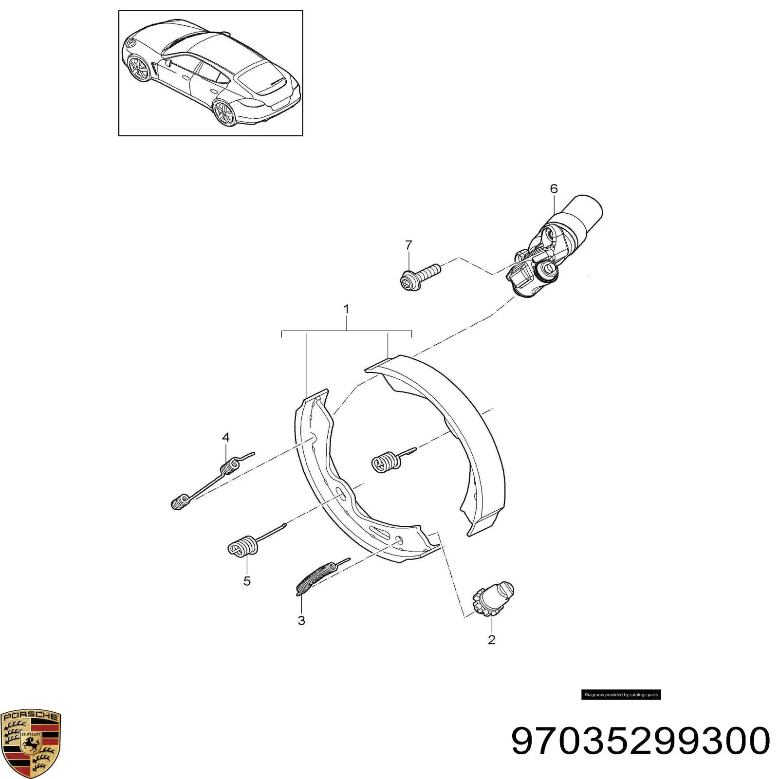 97035299300 Porsche Гальмівні колодки ручника