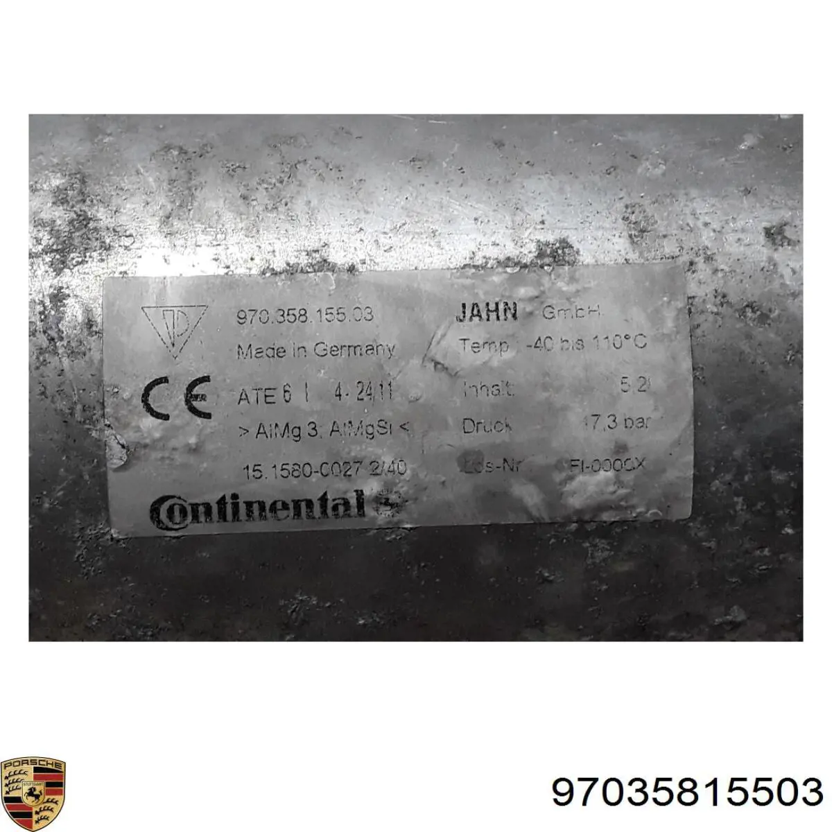 Купити 97035815503 Porsche Гідроакумулятор системи амортизації