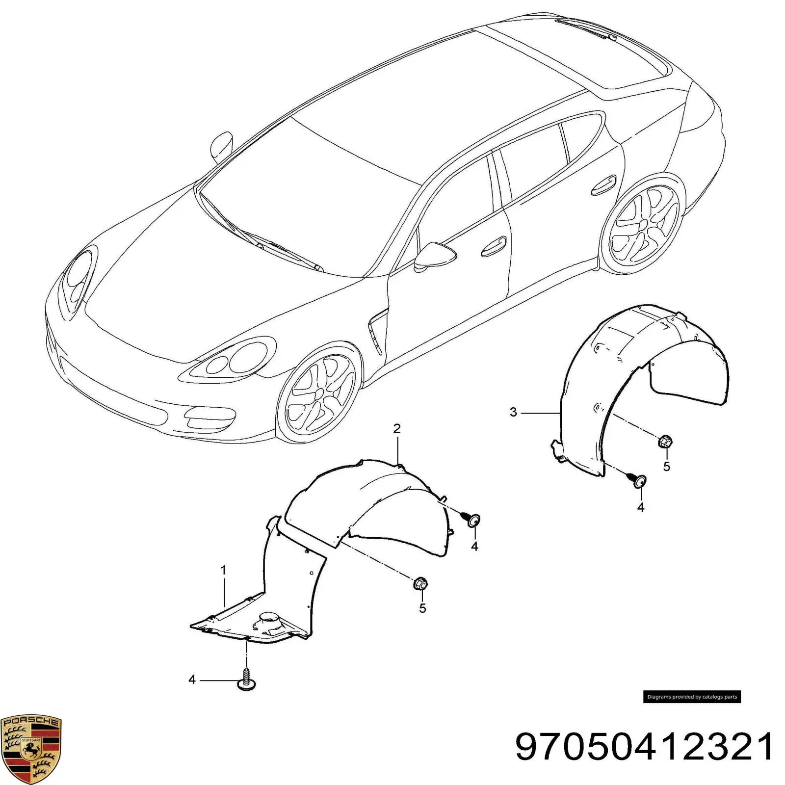 97050412321 Porsche Підкрилок переднього крила, лівий
