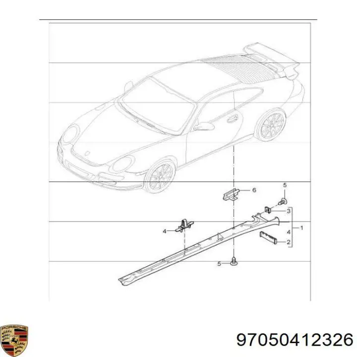 97050412326 Porsche Підкрилок переднього крила, лівий