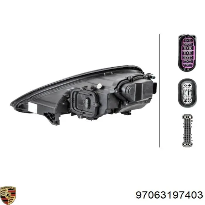 Фара передня права Porsche 97063197403 ціна, від 1720.64 USD