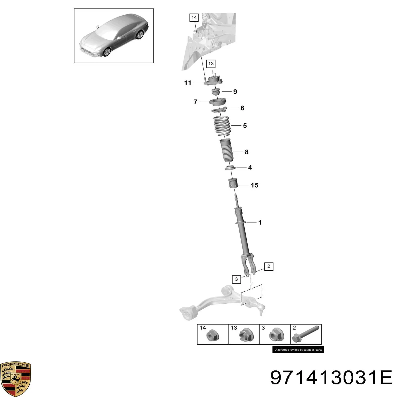 971413031E Porsche Стійка передня