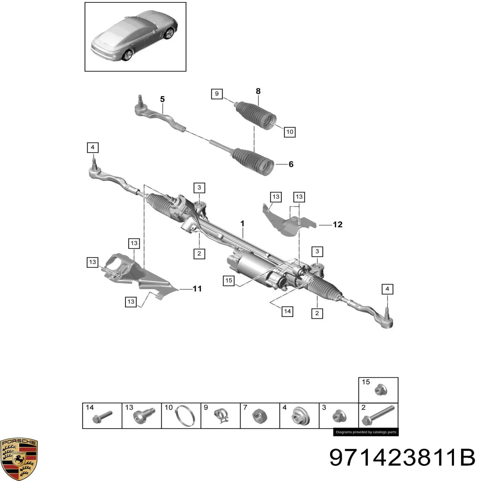  Накінечник рульової тяги, зовнішній Porsche Panamera 